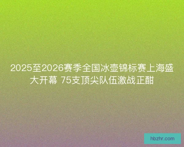 2025至2026赛季全国冰壶锦标赛上海盛大开幕 75支顶尖队伍激战正酣